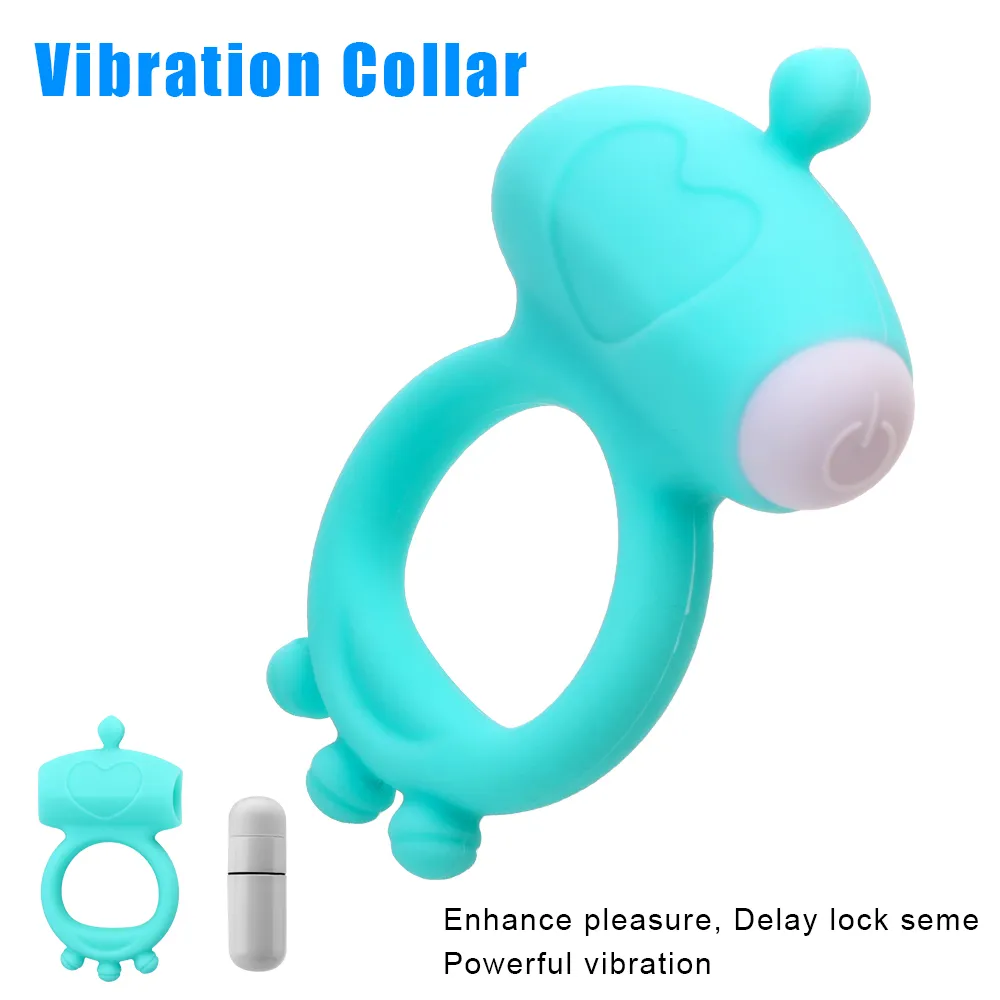Anel de pênis de silicone OLO vibrador retardador da ejaculação pênis masculino brinquedos sexy estimulador de clitóris vibrador de bala para homens