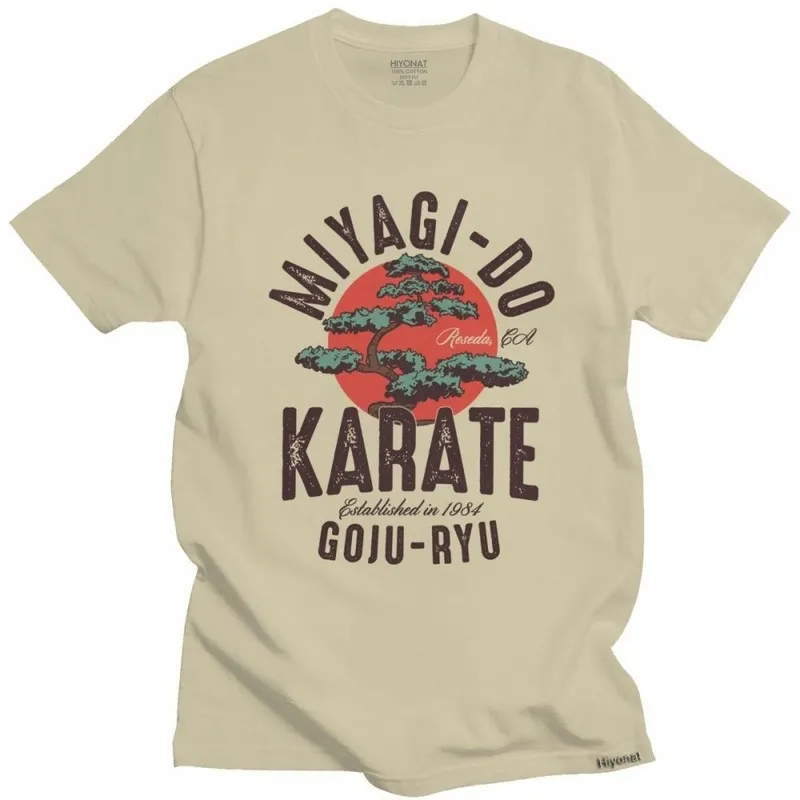 Винтажная детская футболка Miyagi Do в стиле каратэ, мужская хлопковая футболка Cobra Kai, японские футболки кунг-фу, модная футболка с коротким рукавом 229104880
