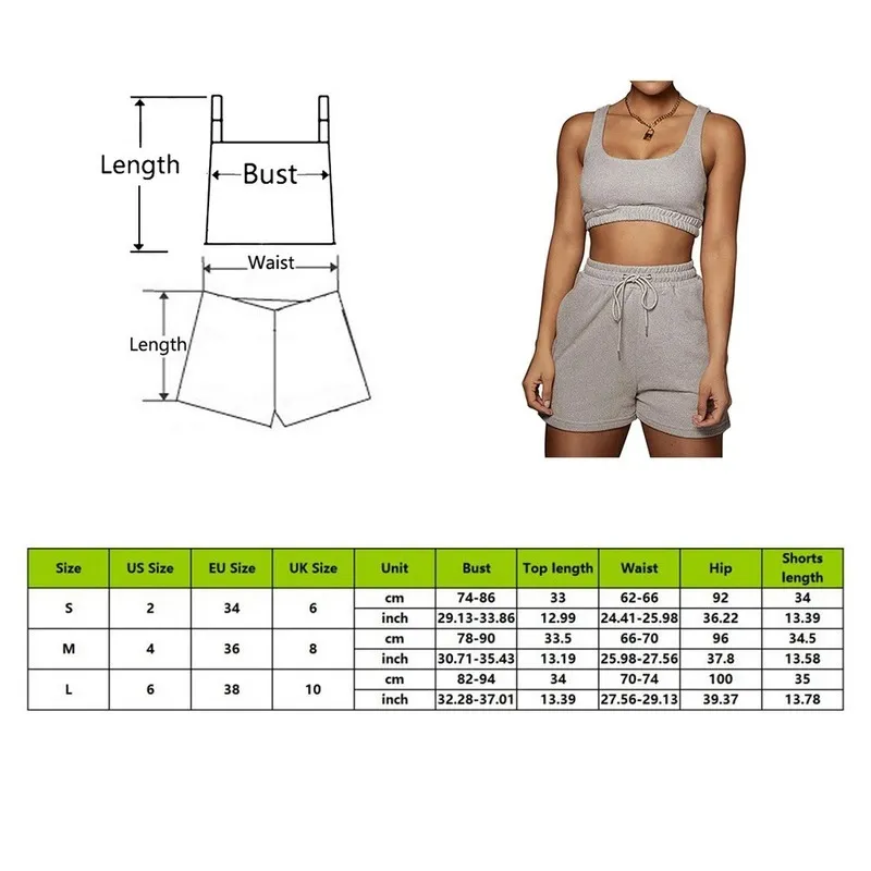 Jodimitty Women Casual Sportswear Dwuczęściowe zestawy sznurka i szorty letni zestaw Athleisure 220527