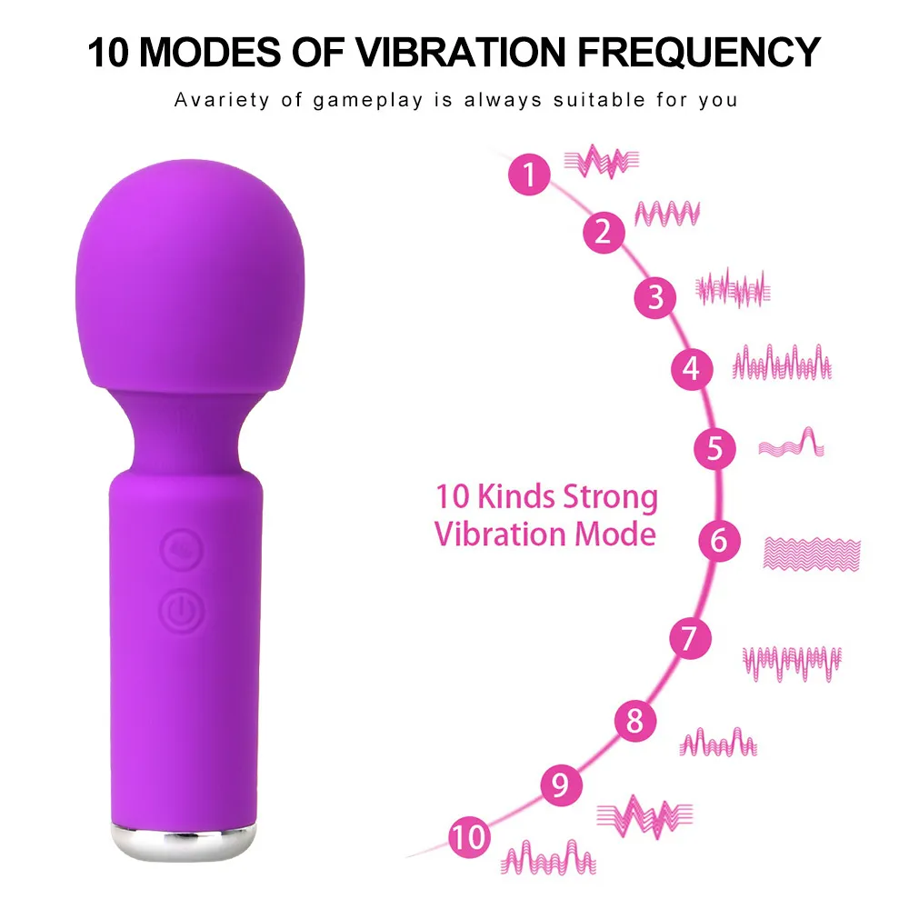 Mini Av Stick Sexy Toy для женщин 10 частотный дилдо вибратор магический палочка Wegina Clitoris стимулятор G-Spot Massager