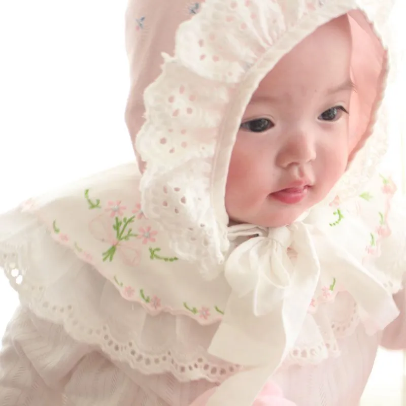 Summer Sweet born Cap Child Wide Side Lace Lacing Hat Maternal and Child Supplies Princess Cool Baby Girls Hats 220514