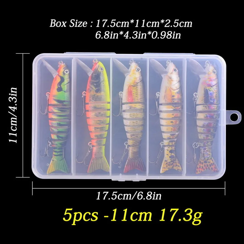 boîte 11cm 17g Swimbait Wobblers brochet leurres de pêche artificiels sections articulées multiples appâts durs à la traîne outils de pêche à la carpe 220523