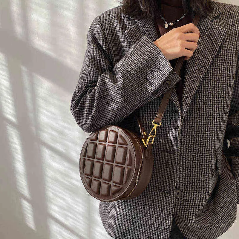 Petit damier rond marque de luxe sacs pour femmes 2022 femmes sacs à main épaule dames en cuir PU Vintage bandoulière sacs à main X220331