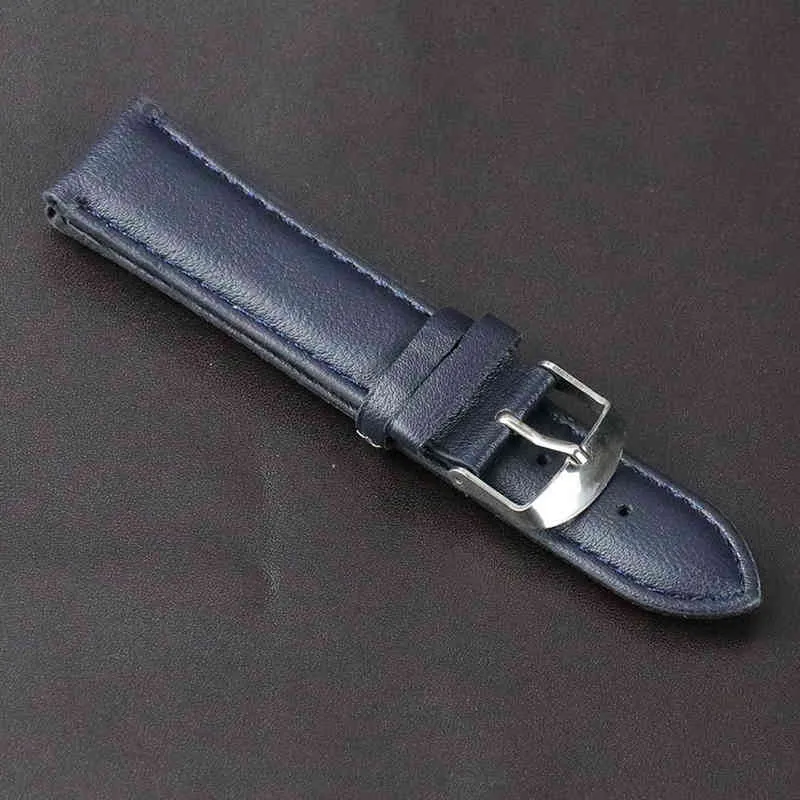Cinturino di ricambio cinturino blu navy da 24 mm in morbida pelle con fibbia in acciaio inossidabile di alta qualità G220420