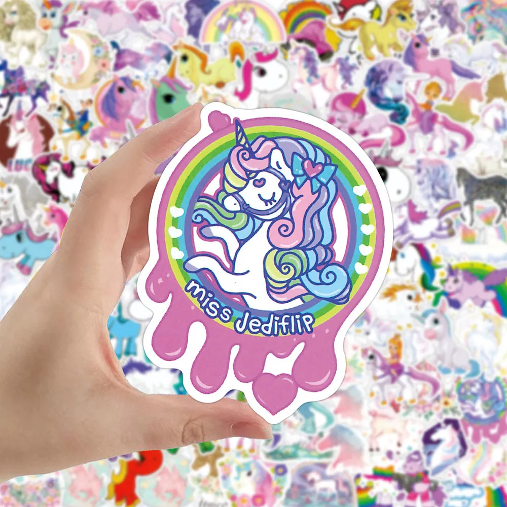 Su geçirmez 10/30/50 / 100 adet Sevimli Unicorn Graffiti Çıkartmalar estetik Karikatür Çıkartmaları Dizüstü Telefon Karalama Defteri Günlüğü Bagaj Sticker Çocuk Oyuncak Araba Sticker