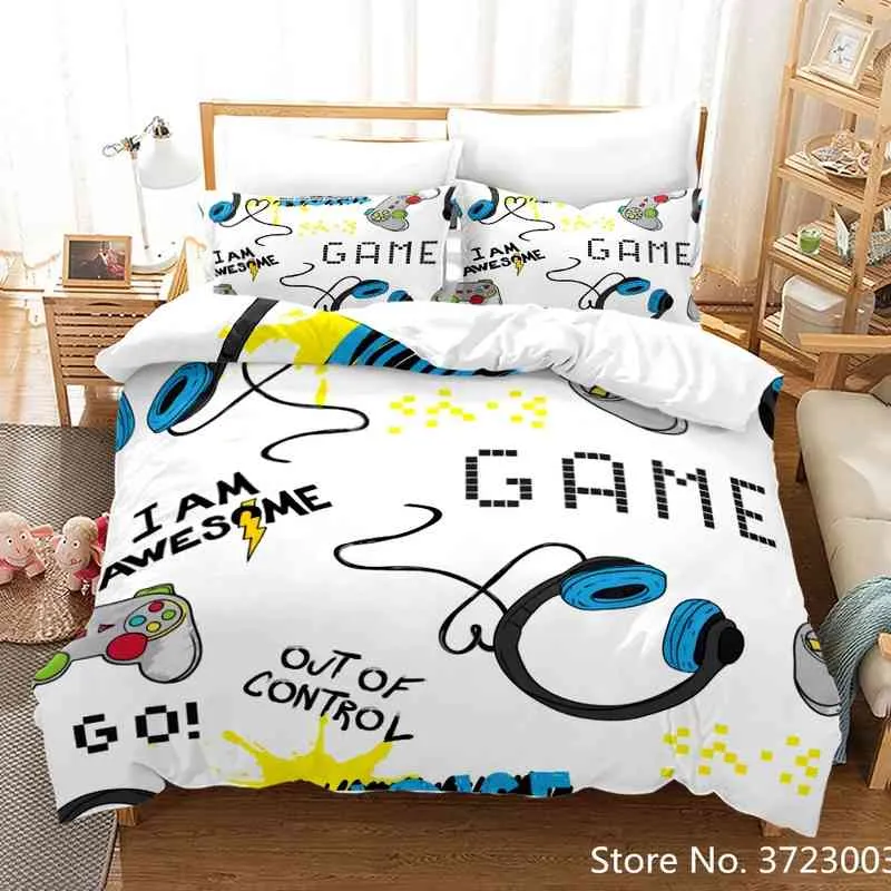 GamePad Comforter Cover R Bedding Set Teens Video Youth Kids Boys Modern ControllerBedspread