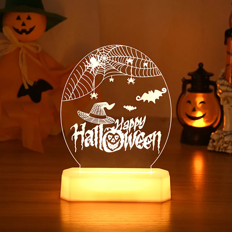 Andere evenementenfeestje Salloween LED Night Light Pumpkin Skull Ghost Spide 220823