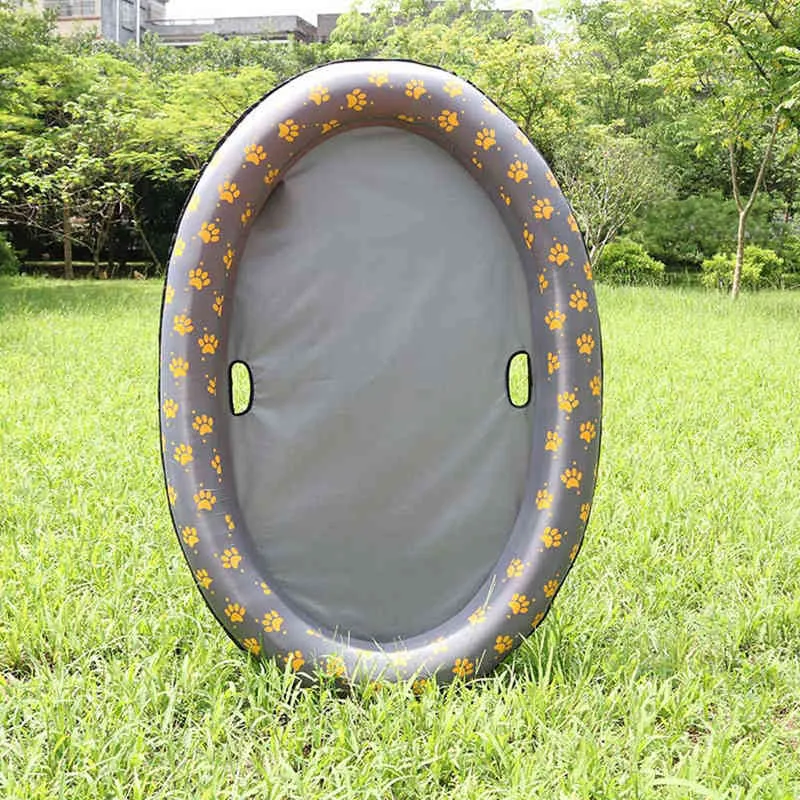 Footprint Inflatable Swimming Pool Pet Dogs Floating Raft Bed Water Play Cushion H0415242U3670322