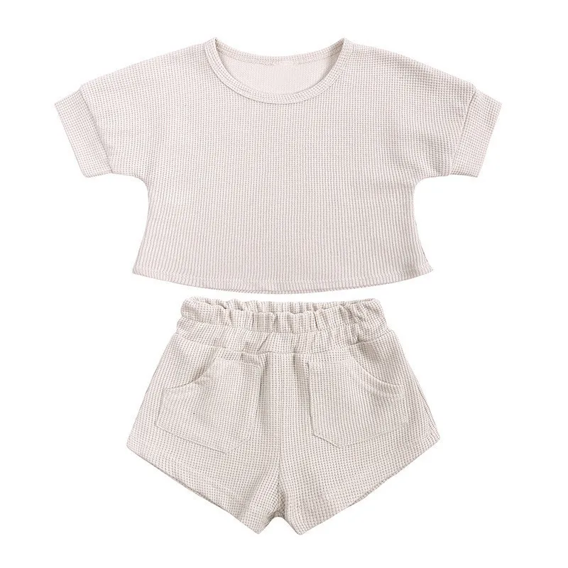 Zestaw piżamy dziecięcej ubrania dla niemowlęcia dla dziewczynki Summer Sleep Fest Diddled Tops Shorts Toddler Zestawy odzieży 220425