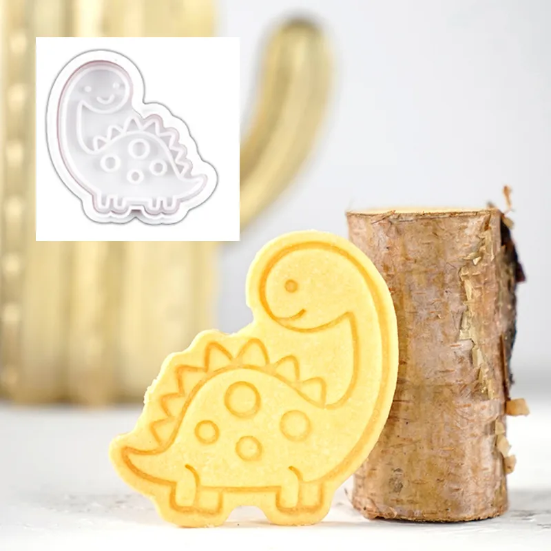 Molde de cortador de biscoitos de dinossauros para assar moldes de dinossauros fontes de fontes de fontes de bolo para formas de dino -pão de gengibre para biscoitos para biscoitos ferramentas de bolo 220815