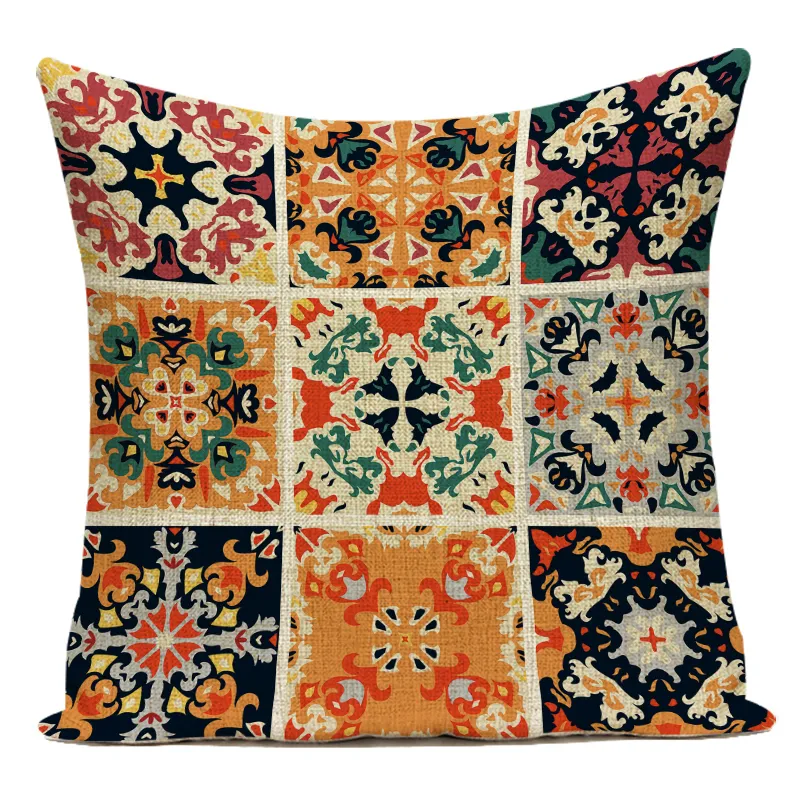 Poduszka poduszki dekoracyjne obudowa boho vintage geometryczna poliestrowa osłona poduszki do sofy na kanapę domową 220623