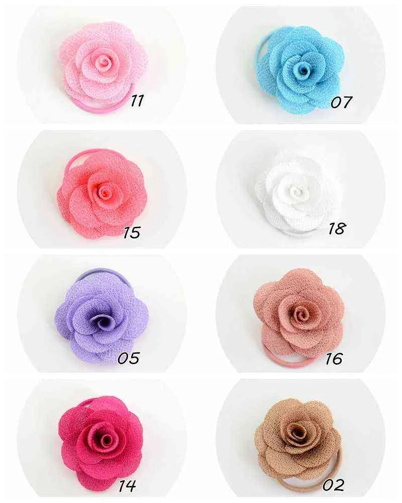 1.8 Inch Boutique Flower Girl Bow Elastic Hair Tie Rope Hair Band bows Hair Accessories 698 AA220323