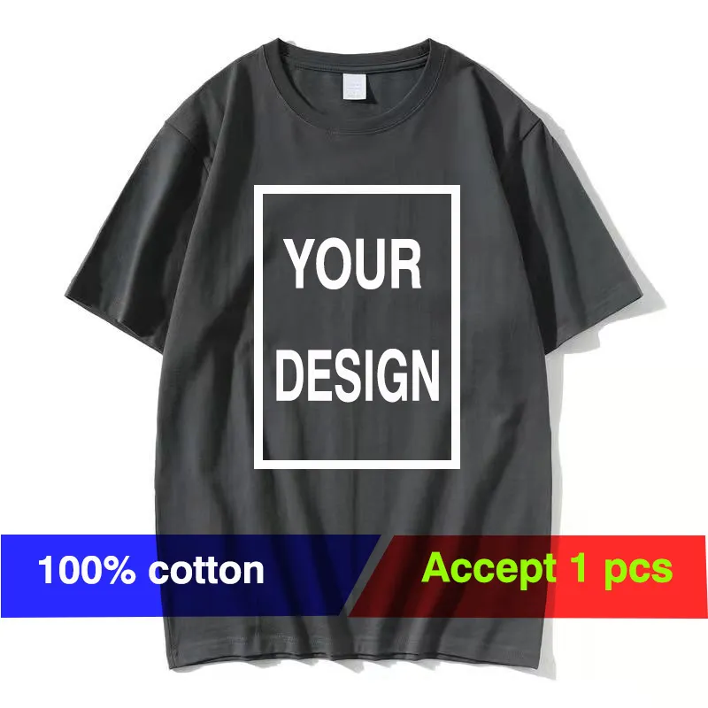 100 Natural Cotton Custom T Shirt DIY Graphic أو Text أضف التصميم الخاص بك Tshirt ناعم عالي الجودة القصيرة القصيرة Camisetas 220712GX