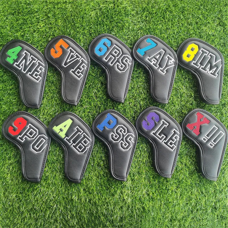Deluxe Synthetic Leather Golf Iron Head Covers Club Headcover Waterproof for All Irons Club Protector Dropshippping 0704