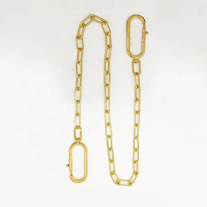 Acessórios de bolsa alça de ombro de metal dourado você corrente de malha duplo clipe feminino saco de axilas crossbody chain287a