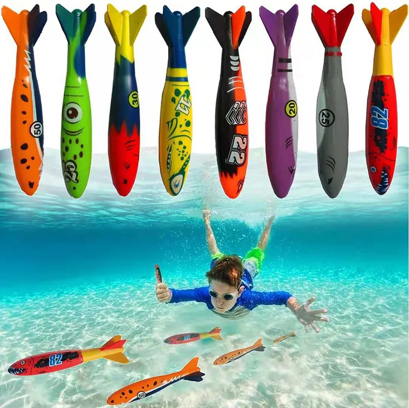 Summer Diving Toys Torpedos Bandits Polpo a corda Anello pesci Piscina Giochi d'acqua Set regalo bambini 220715