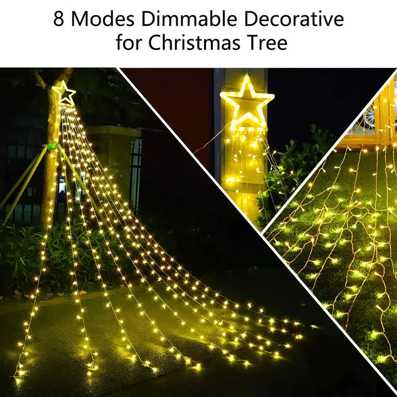 LED Guirlande De Noël De Mariage Décoration De Jardin Lumière De Vacances En Plein Air EU / US Plug Guirlande Lumineuse IP65 Étanche Fée Lampe 220408