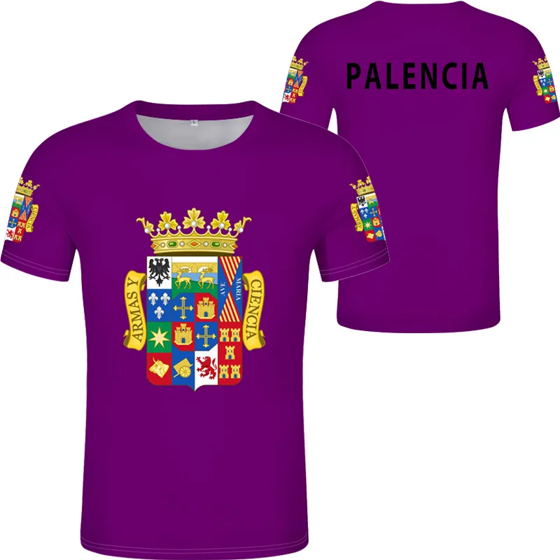パレンシアTシャツDIY無料カスタム名番号スペイン州Sカスティーリャレオンプリントスペイン220614の旗