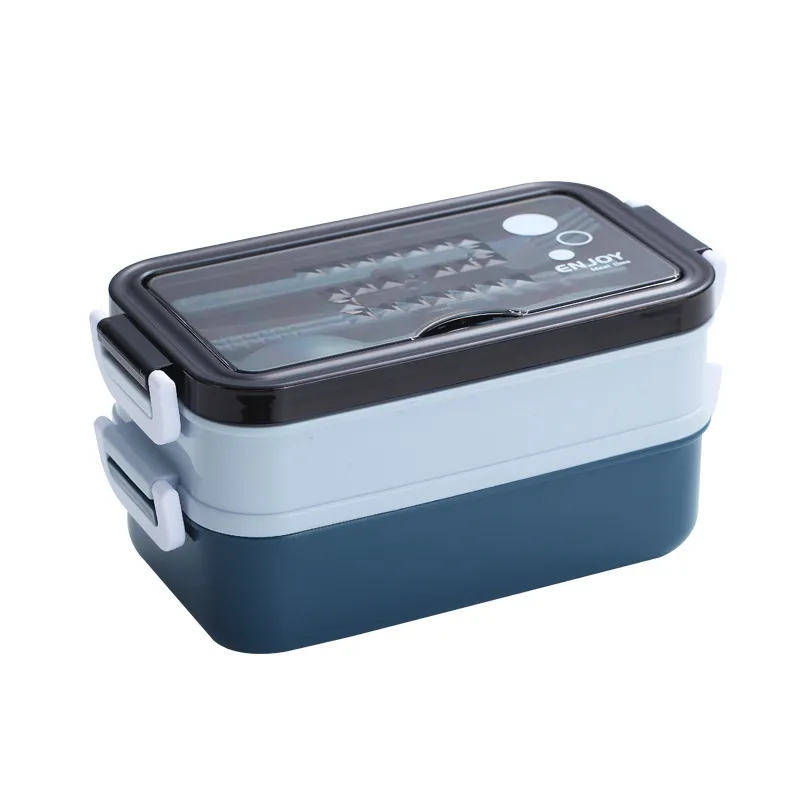 Lunchbox Bento voor Student Kantoormedewerker Dubbellaags Magnetron Verwarming Container Voedselopslag 220409229k