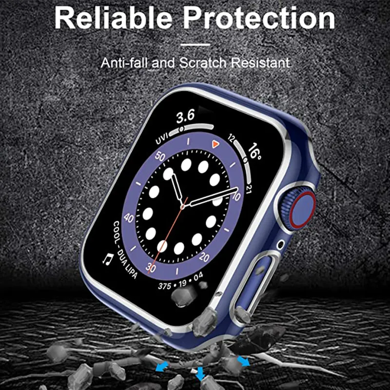 Высококачественный оптовый 360 Полноэкранный протектор IWATCH Protector Bumper Rame Matte Hard для Apple Watch 7 6 SE 5 4 Крышка с закаленным стеклом для IWATCH 42 мм 44 мм 41 мм 45 мм