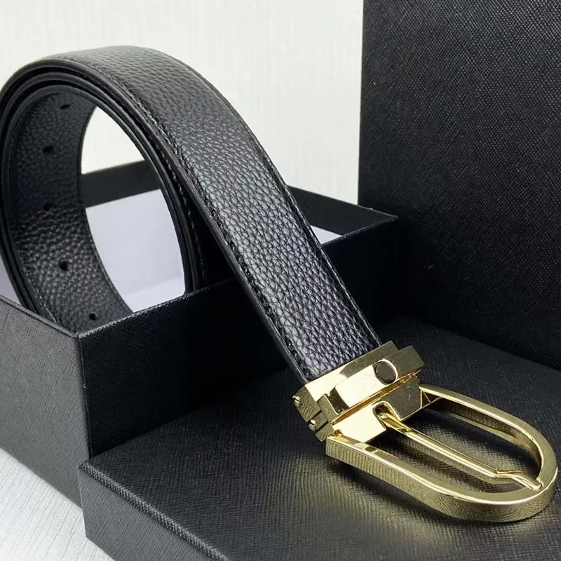 Cinturones de diseñador para mujer Cinturón para hombre Negro Cuero genuino Dorado Hebilla lisa Ancho 3/4 cm con caja TAMAÑO 100-125CM255T