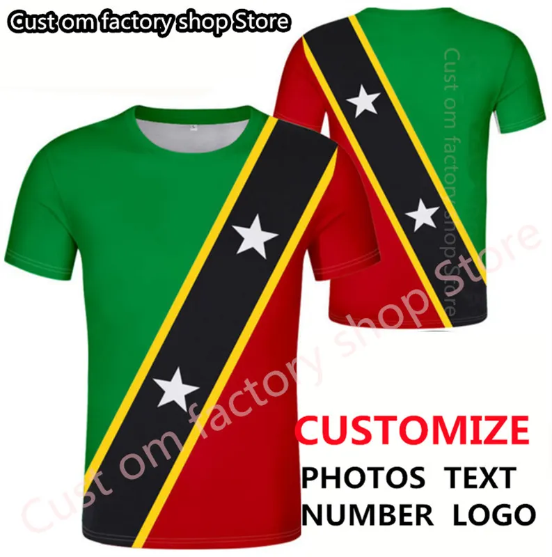 SAINT KITTS ET NEVIS t-shirt bricolage gratuit sur mesure nom numéro kna T Shirt nation drapeau kn pays collège imprimer p o 0 vêtements 220616