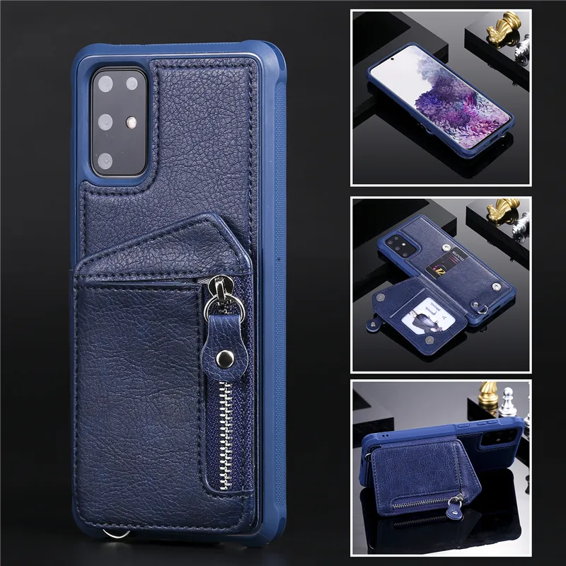 Moda Embossed Portfel Case dla Samsung S8 S9 S20 Plus S10E S10 5g S20ULTRA Uwaga 8 9 10 20ULTRA Zipper Case Cover
