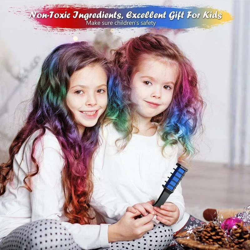 Kinder Multi Farbe Haar Färben Kamm Set Mode Make-Up Spielzeug Kits Einweg Haar Färben Kamm Spielzeug Für Mädchen 220725