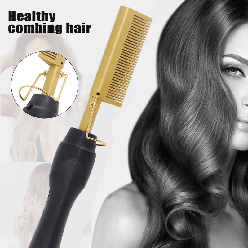 2 in 1 Comb Straightener Electric Hair Curler Wet Dry Use Flat Irons Heating For 2206236173400