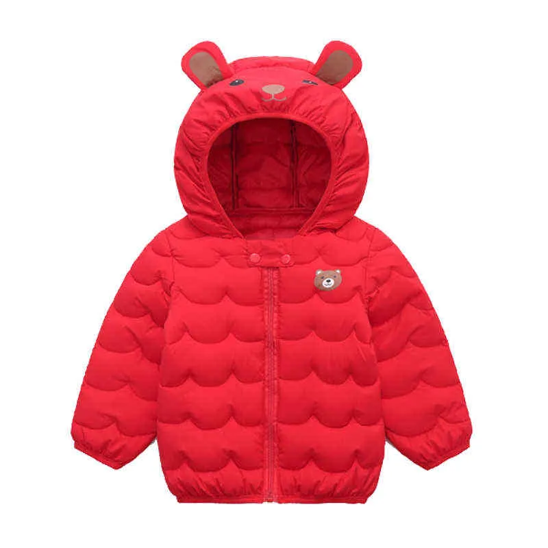 Baby Winterjacke Cartoon Gedruckt Mit Kapuze Warme Daunenjacken Jacke Verdickt 1-5 Jahre Alte Mode Hohe Qualität Kinder kleidung J220718