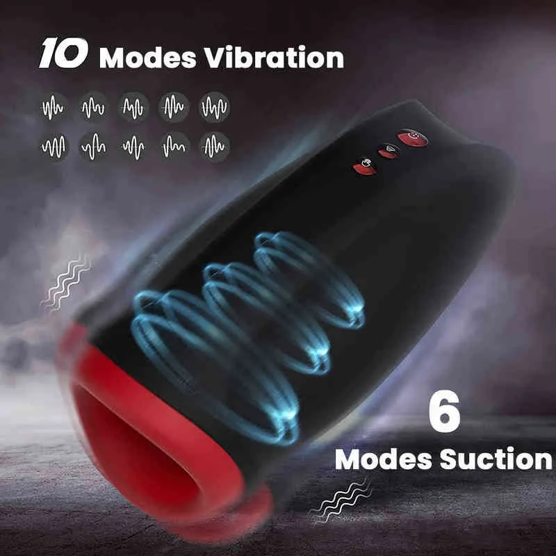 NXY Masturbatori SexMasturbatore Realistico Vagina Succhiare Glande Maschili Stimolatore Figa Pompino Massaggiatore Vibratore Orgasmo Giocattoli Del Sesso Prodotti Adulti Uomini 220427