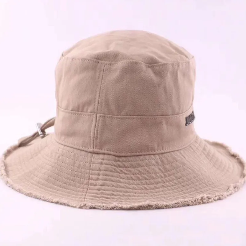 Woman Wide Brim Hats Summer Bucket Hat Casquette Designer Basketball Cap Vacation Rough-edge Rope Sun Visor Hat Pink Color New 220301Q