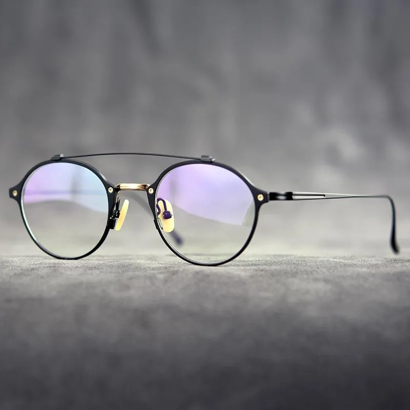 Moda güneş gözlükleri çerçeveler vintage erkekler saf titanyum pilot gözlükler çerçeve kadınlar retro reçete miyopi gözlükler optik gözlük304g