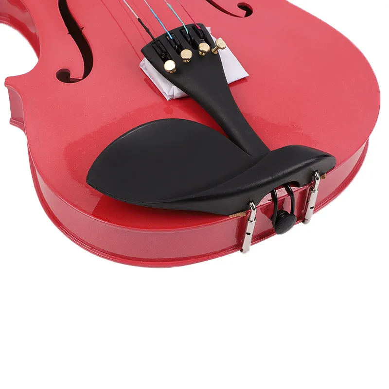 Wysokiej jakości skrzypce Pink Gloss skrzypce 4/4 dorosłe dzieci Profesjonalne bawiące się instrumenty smyczkowe Profesjonalne skrzypce 4/4