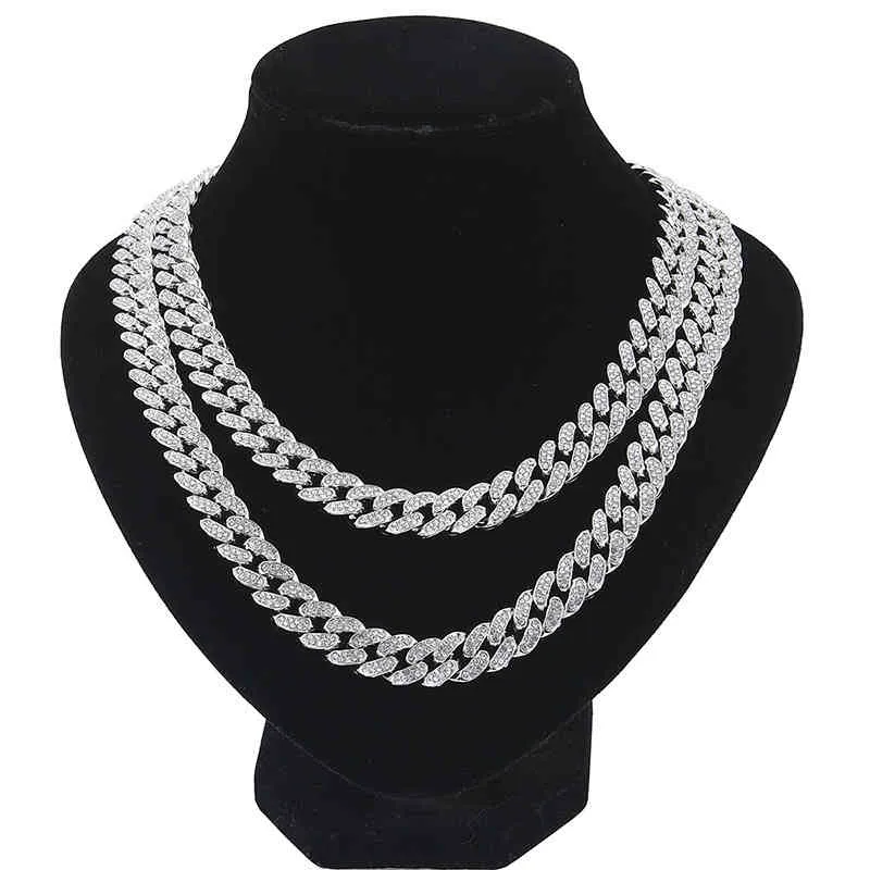 Volledige diamanten hiphop herensieradenarmband item Cuban Necklace2991