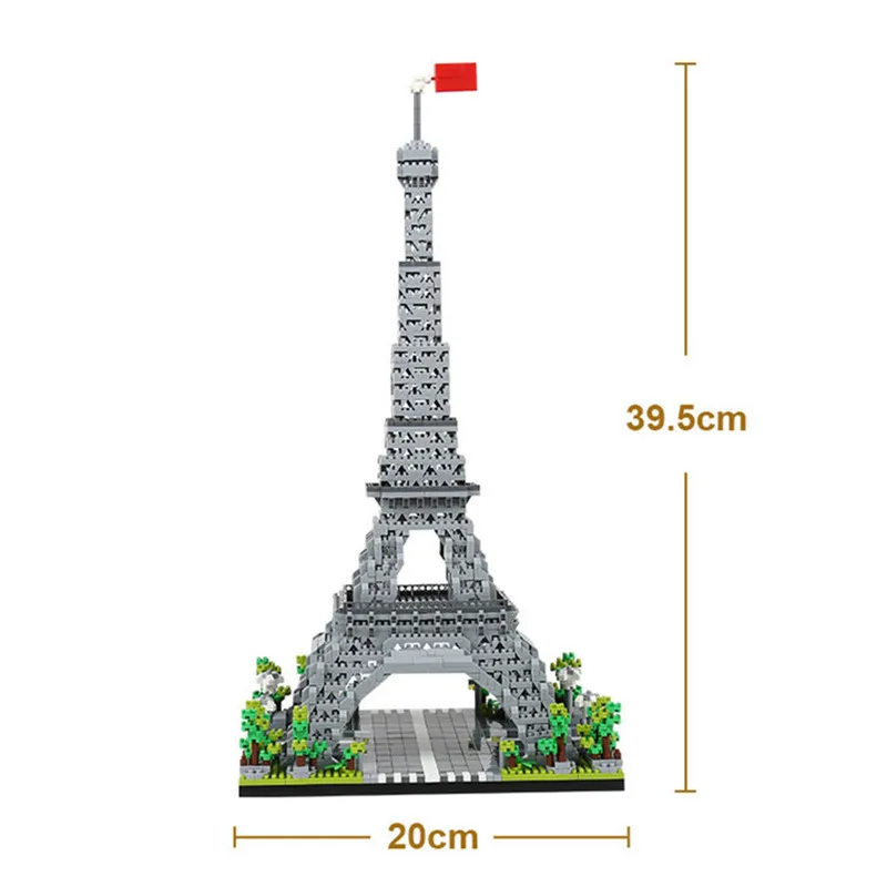 World Architecture Model Bloków budulcowych Paris Eiffel Tower Diamond Micro Construct