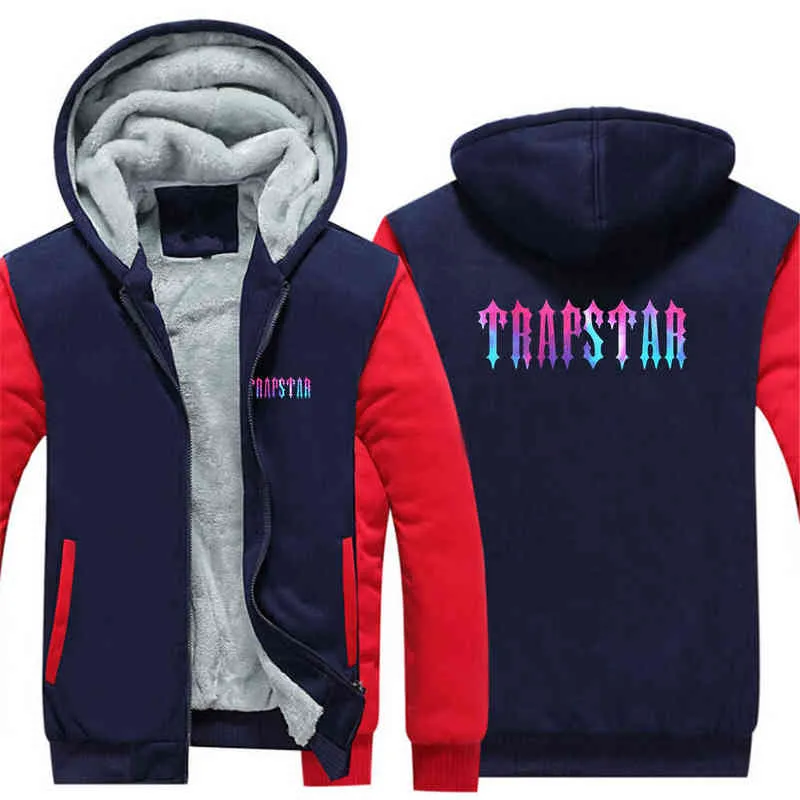 TRAPSTAR LONDRES 2022 mais recente moda casual de moda casual de inverno grosso casaco casual casual com capuz com capuz de manga comprida jaqueta grossa top y220803