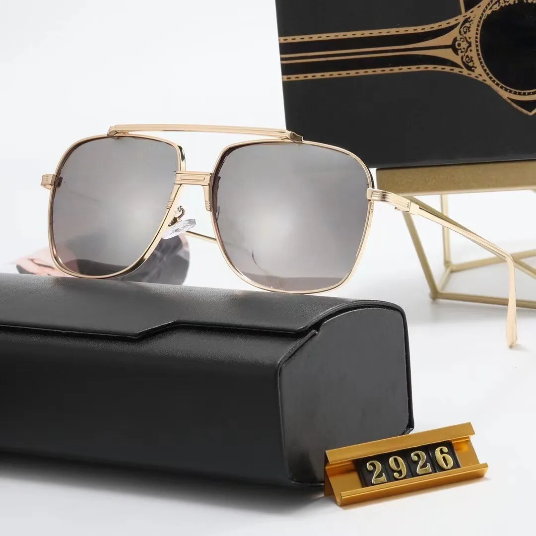 Большие солнцезащитные очки в рамке роскошные поп -ретро винтаж 2926 мужские дизайнерские солнцезащитные очки блестящие золотые летние стиль 5 цветов