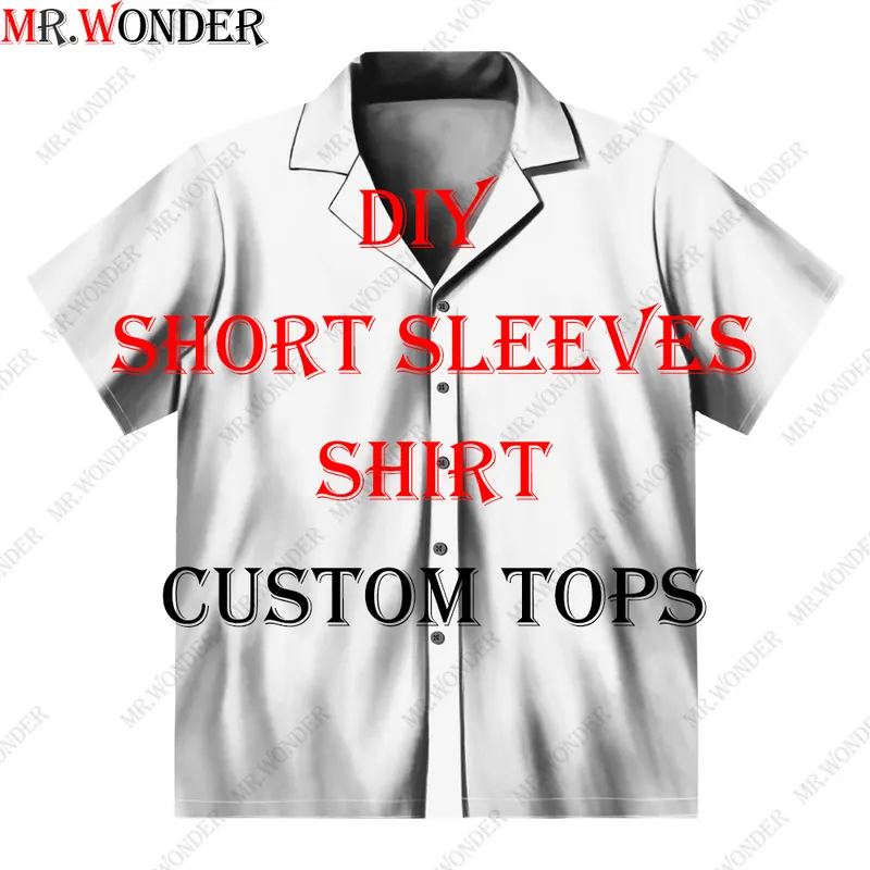 Sr. Wonder Novelty 3D DIY Imprimir camisetas de mangas curtas Mangas compridas Hawaii Tops personalizados 220712