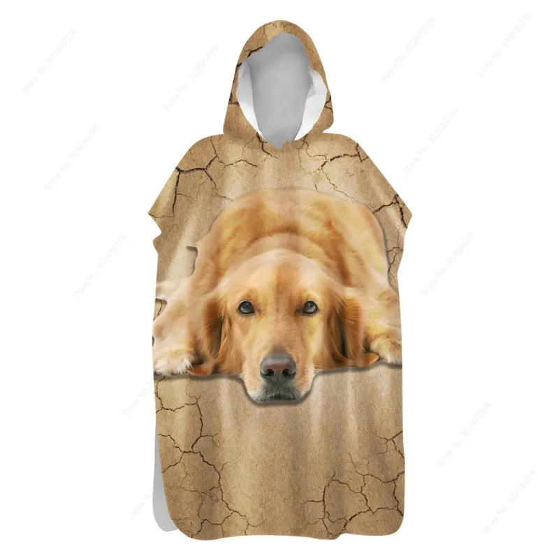 Lustiger Hund Custom Coded Beach Schnell trocken weicher Flanellprozentuit Wechseln Poncho Bademantel Fitnessbades Erwachsene 220616