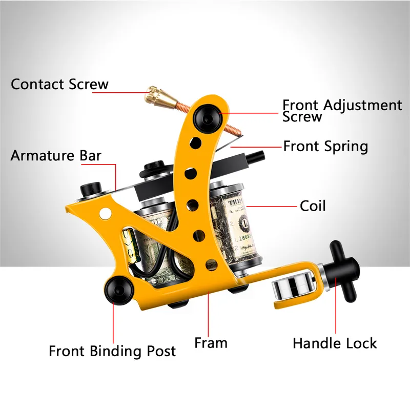 Máquinas de kit de tatuagem Conjunto de armas da fonte de alimentação Auxilia Projeto de arte da agulha Projeto de maquiagem permanente DIY Tool de Ru 220728