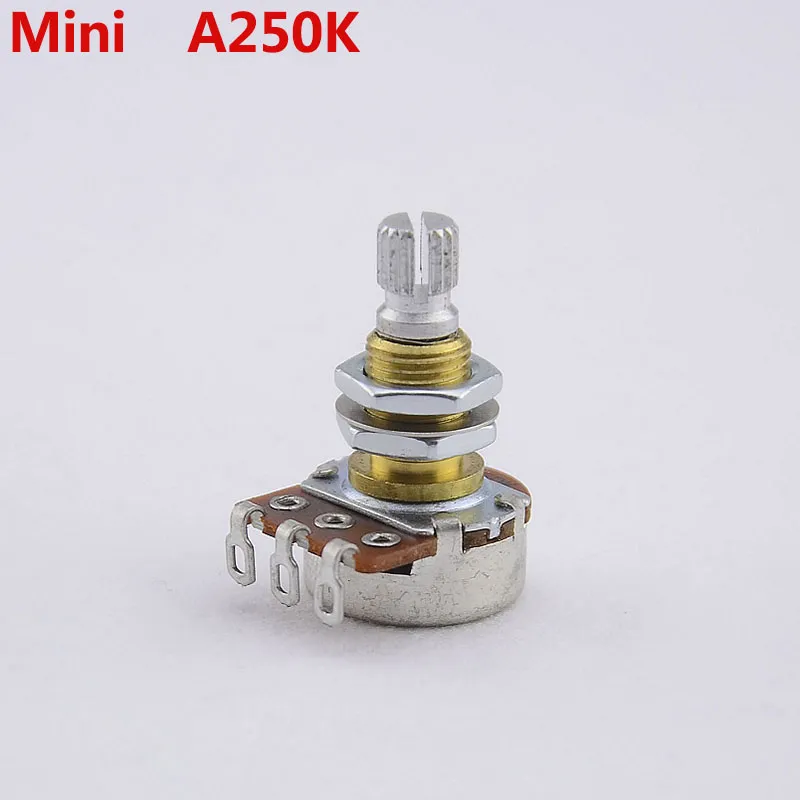 Alpha Brass Shaft Potentiometer POT för elgitarrbas A250K/B250K/A500K/B500K