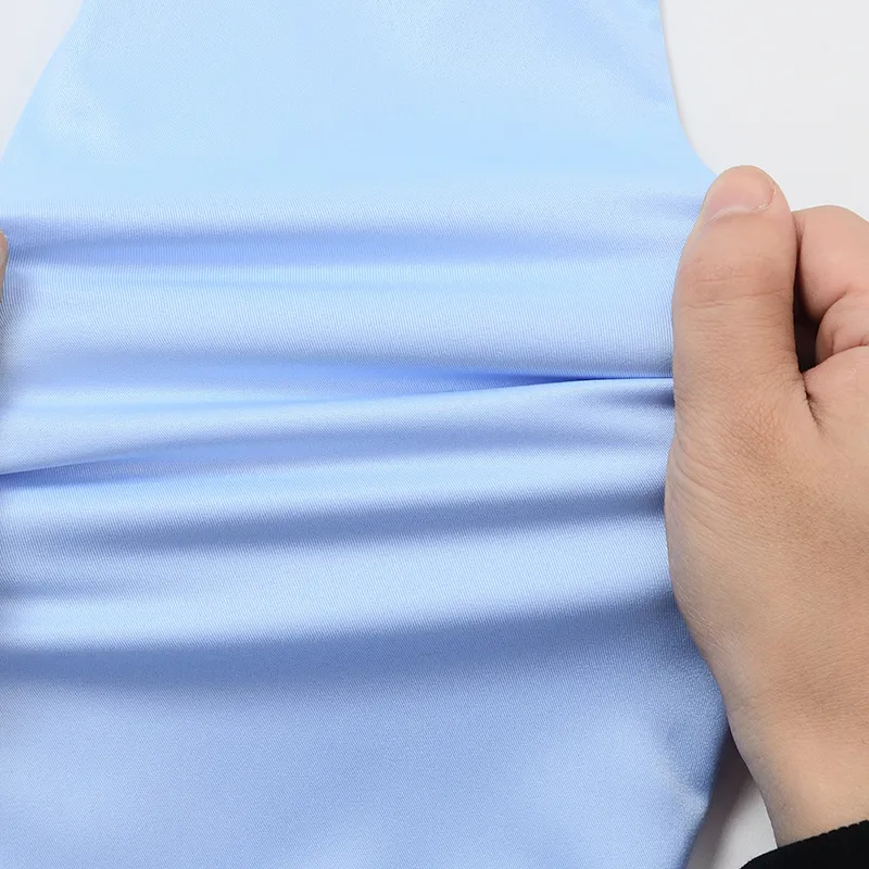 Неиуновые сплошные эластичные рубашки для мужчин Spandex с длинным рукавом рубашка Мужчина регулярно подойдет с передним карманом мягкий Easycare Formal Top 220621