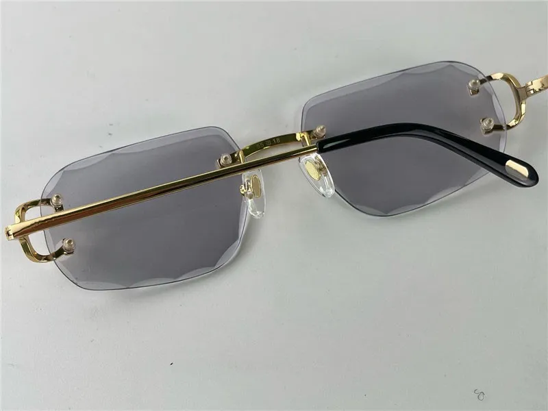 Pochromic Sun Glassses lens colors changed in sunshine from crystal clear to dark diamond design cut lens rimless metal frame o284y