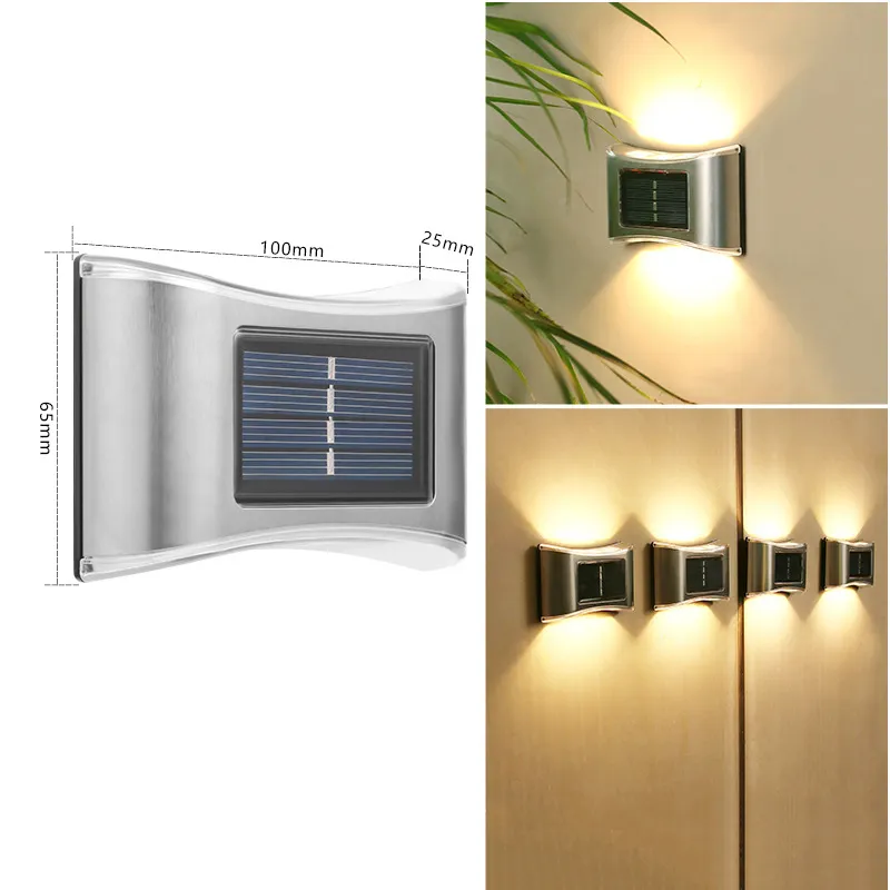 Accendi giardino solare in stile multiplo su e giù esterni piccoli gradini impermeabili bianchi caldo illuminazione a ponte in stile nordico illuminat236c