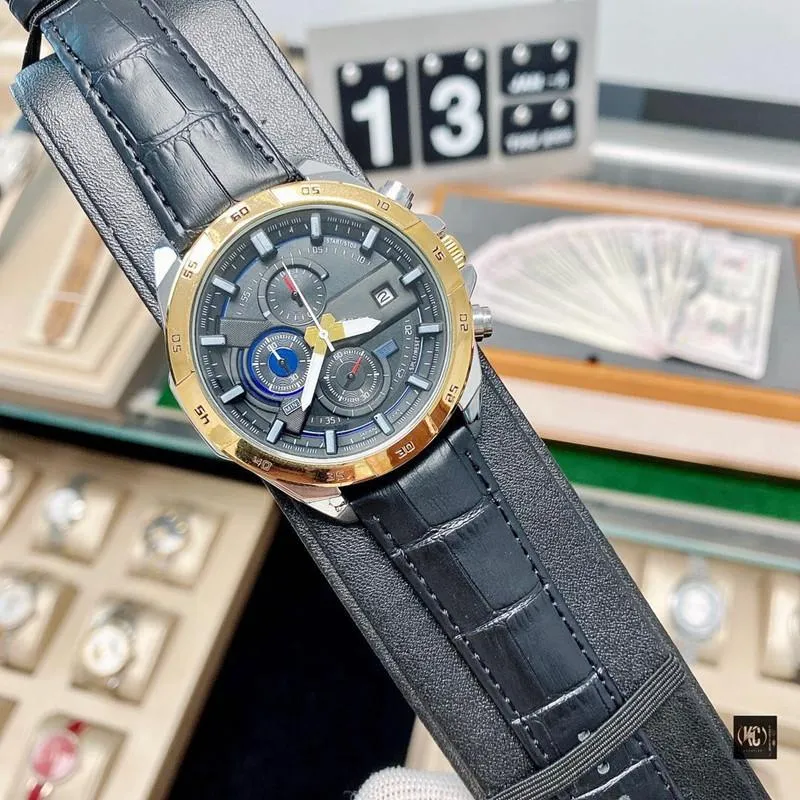 2022 novo seis pontos luxo mens relógios quartzo relógio de alta qualidade todos os trabalhos de discagem japão top marca militar cronógrafo relógio cinto de couro homens moda presente