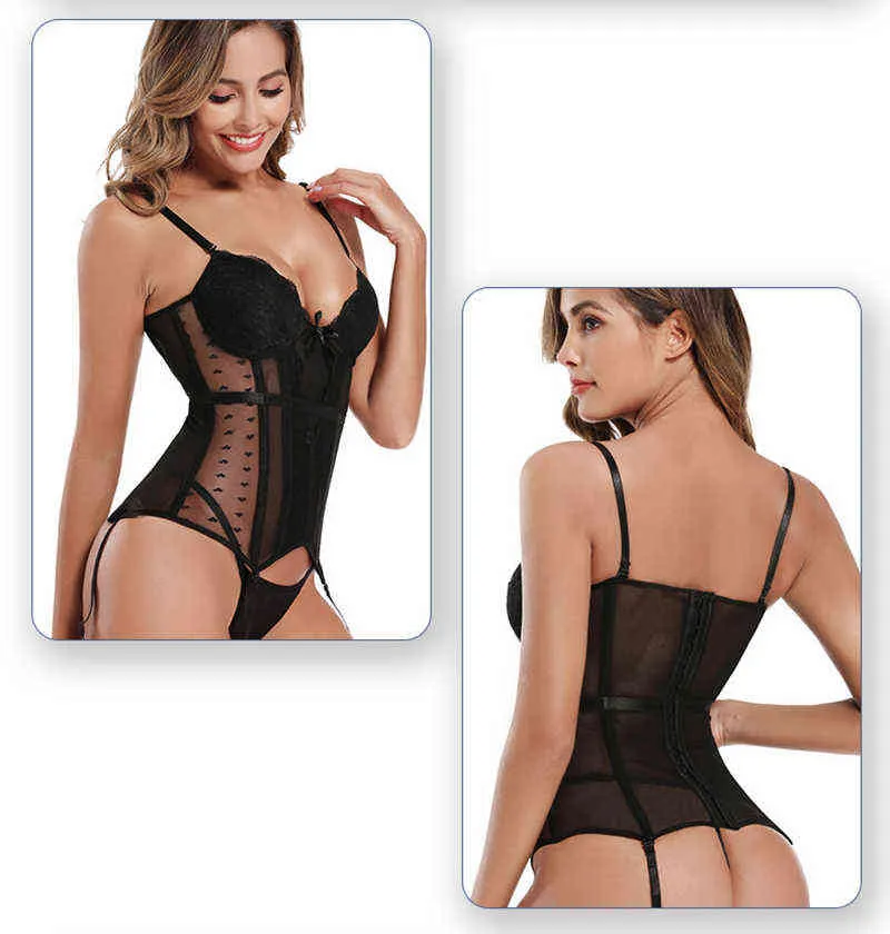 Women Dress Underwear Corsets Bustier Braid Bodysuit Briefer Body Shaper Sexy Lingerie With Garter Belt Waist Trainer L220802