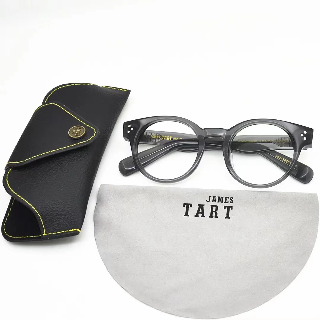 James Tart 305 Optische brillen voor unisex retro-stijl anti-blauw lichtlens plaat rond volledig frame met box240j