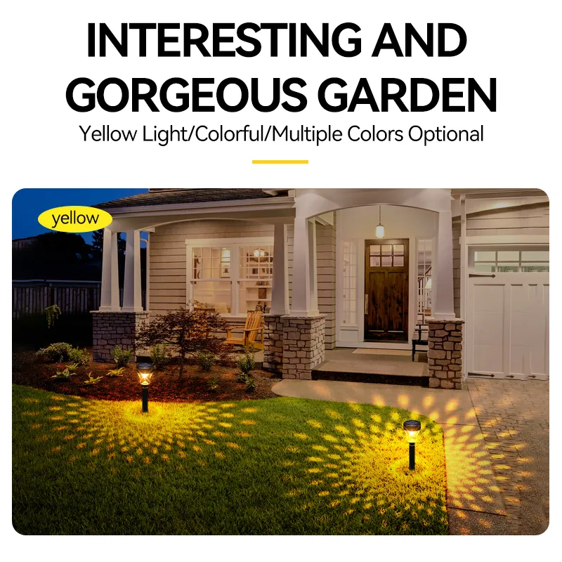 Güneş Led Bahçe Işıkları Açık su geçirmez RGB Beyaz Sarı Aydınlatma Güneş Yolu Çim Hafif Noel Bahçesi Dekoratif Peyzaj S255I