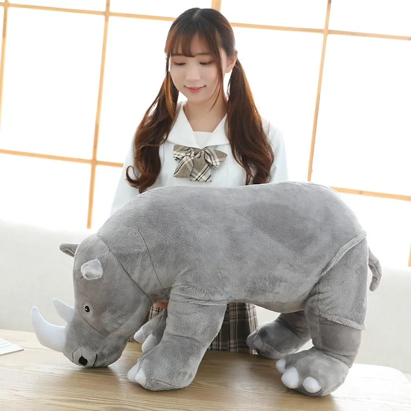 Simpatico animale rinoceronte peluche grande morbido simulazione rinoceronte bambola regalo di compleanno ragazze bambini 31 pollici 80 cm